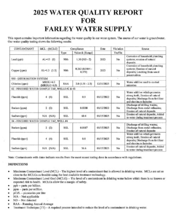 Linked image to 2025 Water Quality Report